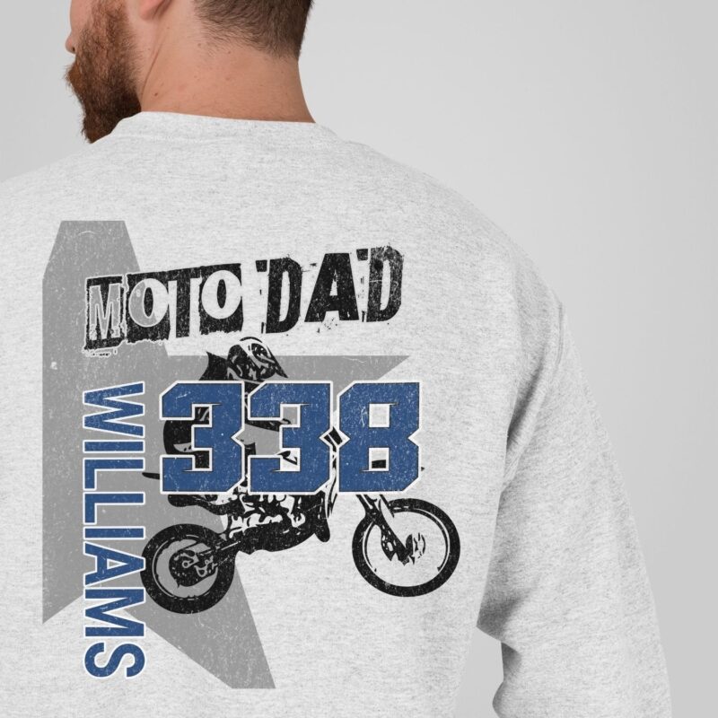 Moto Dad Shirt, Motocross Dad Sweatshirt With Rider Name And Number, Motocross Shirt, Raceday Shirt - Image 2