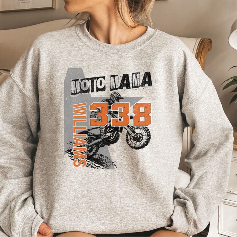 Moto Mama Shirt, Motocross Mom Sweatshirt With Rider Name And Number, Motocross Shirt, Raceday Shirt - Image 2