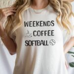 Weekends Coffee Softball Sweatshirt, Softball Mom Hoodie, Softball Mom Shirts, Softball Gameday Sweatshirts - Image 2