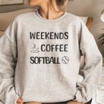 Weekends Coffee Softball Sweatshirt, Softball Mom Hoodie, Softball Mom Shirts, Softball Gameday Sweatshirts - Image 4