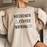 Weekends Coffee Softball Sweatshirt, Softball Mom Hoodie, Softball Mom Shirts, Softball Gameday Sweatshirts