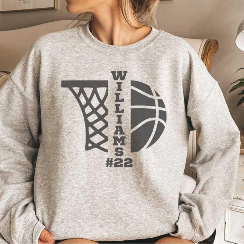 Personalized Basketball Sweatshirt, Custom Basketball Shirt, Basketball Player Name And Number Hoodie - Image 8