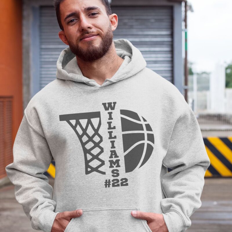 Personalized Basketball Sweatshirt, Custom Basketball Shirt, Basketball Player Name And Number Hoodie - Image 5