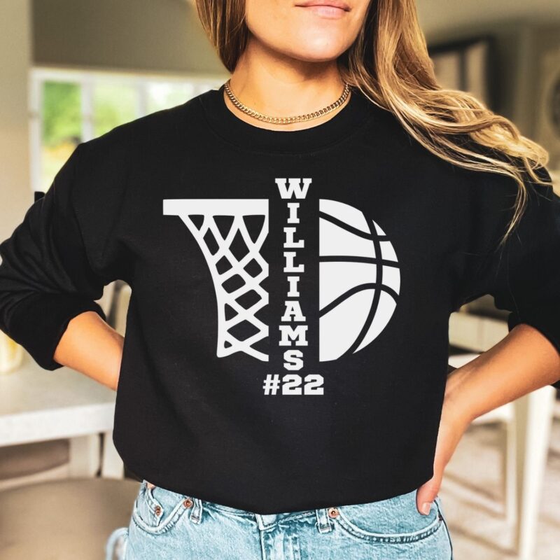 Personalized Basketball Sweatshirt, Custom Basketball Shirt, Basketball Player Name And Number Hoodie - Image 3