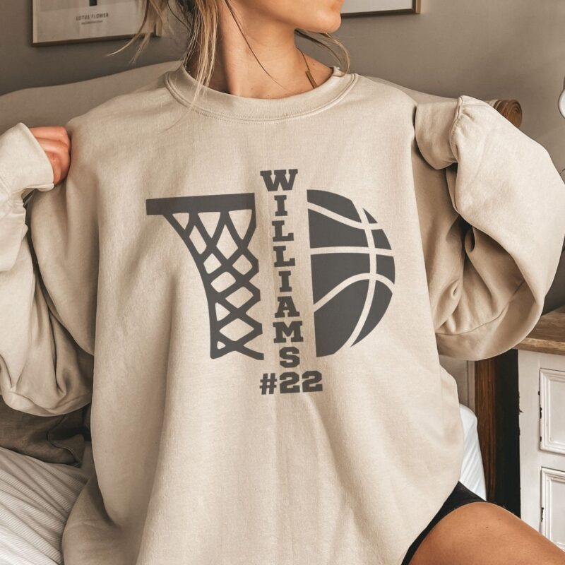 Personalized Basketball Sweatshirt, Custom Basketball Shirt, Basketball Player Name And Number Hoodie - Image 4