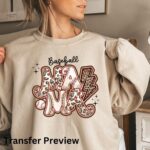 Baseball Mama Transfer, Baseball Mom, Ready To Press DTF Transfer, Heat Press Transfer, No Weeding T-Shirt Transfers - Image 2