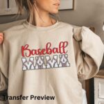 Baseball Mama Transfer, Baseball Mom, Ready To Press DTF Transfer, Heat Press Transfer, No Weeding T-Shirt Transfers - Image 2