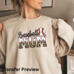 Baseball Mom Transfer, Ready To Press DTF Transfer, Heat Press Transfer, No Weeding Easy To Apply, T-Shirt Transfers - Image 2