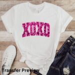 XOXO Faux Sequins Transfer, Ready To Press DTF Transfer, Valentines, Heat Press Transfer, No Weeding Easy To Apply, T-Shirt Transfers - Image 4