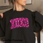 XOXO Faux Sequins Transfer, Ready To Press DTF Transfer, Valentines, Heat Press Transfer, No Weeding Easy To Apply, T-Shirt Transfers - Image 3