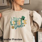 Lucky Little Dude Transfer, St Patty's Day, Ready To Press DTF Transfer, Heat Press Transfer, No Weeding Easy Apply - Image 2