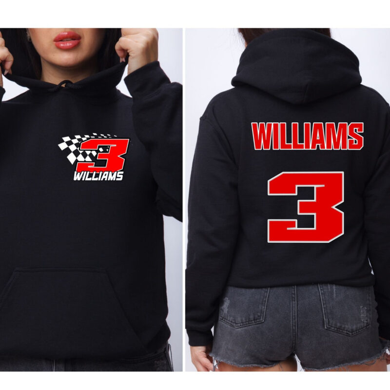 Personalized Racing Hoodie, Racing Name And Number Sweatshirt, Raceday Hoodie, Racing Gift, Adult Unisex Sizing, Gift For Him, Gift For Her - Image 1