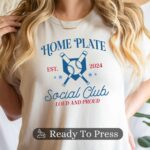 Home Plate Social Club Baseball Transfer, Baseball Mom, Ready To Press DTF Transfer, Heat Press Transfer, Easy Apply