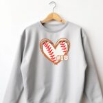 Baseball Heart With Player Number, Available in Tees, Hoodies, And Crewneck Sweatshirts, Personalized Baseball, Baseball Mama - Image 2
