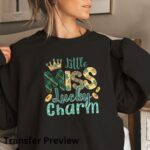 Little Miss Lucky Charm Transfer, St Patty's Day, Ready To Press DTF Transfer, Heat Press Transfer, No Weeding Easy Apply - Image 5