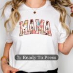 Mama Boho Flower Retro Transfer, Ready To Press DTF Transfer, Heat Press Transfer, No Weeding Easy To Apply, T-Shirt Transfers
