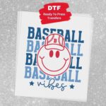 Baseball Vibes Transfer, Baseball Mom, Ready To Press DTF Transfer, Heat Press Transfer, No Weeding T-Shirt Transfers - Image 3