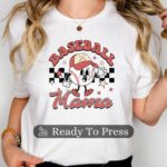 Retro Baseball Mama Transfer, Baseball Mom, Ready To Press DTF Transfer, Heat Press Transfer, No Weeding T-Shirt Transfers
