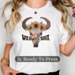 Wild Soul Retro Western Transfer, Ready To Press DTF Transfer, Heat Press Transfer, No Weeding T-Shirt Transfers - Image 2