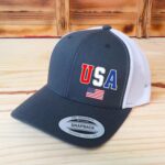 USA Hat, American Flag Hat, Retro Trucker Hat Mesh Back Snapback Closure, Adult Unisex, Printed Graphic - Image 6