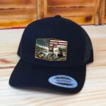 American Flag Hunting Hat, Deer Hunting, Duck Hunting, Bass Fishing, Gift For Hunter, Outdoorsman, Retro Trucker Hat, Printed Graphic - Image 3