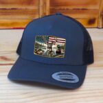 American Flag Hunting Hat, Deer Hunting, Duck Hunting, Bass Fishing, Gift For Hunter, Outdoorsman, Retro Trucker Hat, Printed Graphic - Image 4