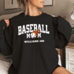 Personalized Baseball Mom Hoodie With Player Name And Number, Also Available in T-Shirts And Crewneck Sweatshirts. Baseball Gameday Hoodie.