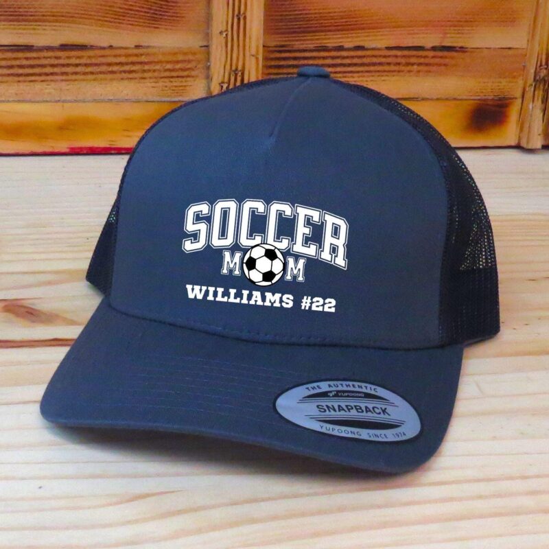 Personalized Soccer Mom Trucker Snapback Hat, Optional Player Name And Number, Soccer Gameday Hat, Printed Graphic - Image 3