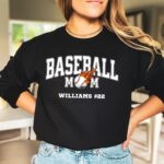 Personalized Baseball Mom Hoodie With Player Name And Number, Also Available in T-Shirts And Crewneck Sweatshirts. Baseball Gameday Hoodie. - Image 5