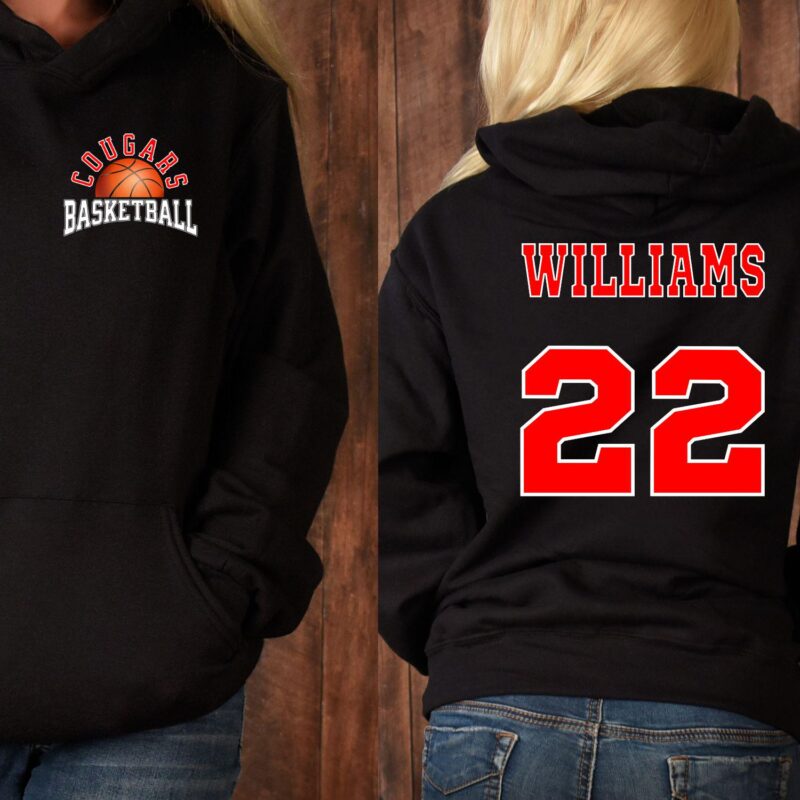 Personalized Basketball Hoodie, Custom Basketball Sweatshirt, Player Name And Number, Basketball Gameday Shirt - Image 1