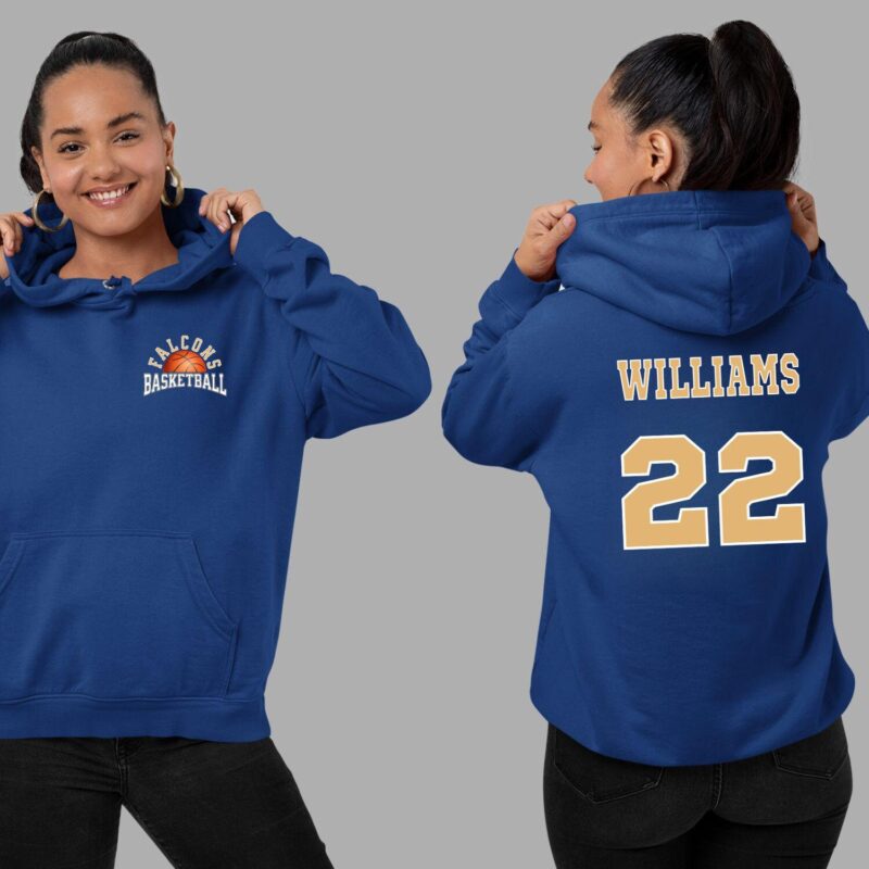 Personalized Basketball Hoodie, Custom Basketball Sweatshirt, Player Name And Number, Basketball Gameday Shirt - Image 3