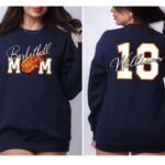 Personalized Basketball Mom Hoodie With Player Name And Number, Available in T-Shirts And Crewneck Sweatshirts. Basketball Gameday Hoodie. - Image 3