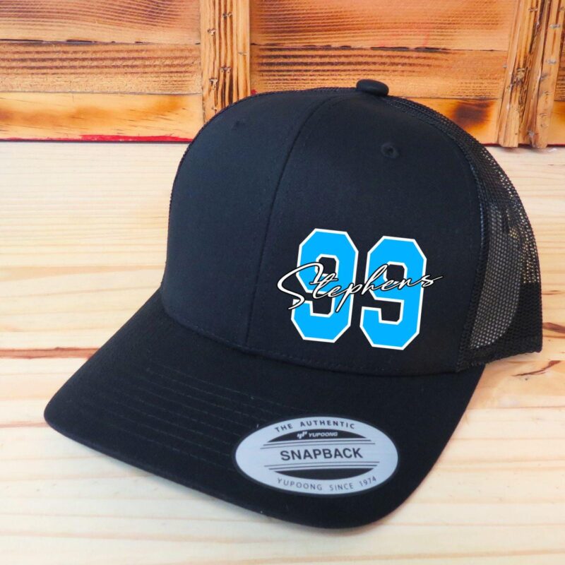 Signature Style Name And Number Hat, Custom Racing Number Hat, Basketball, Soccer, Baseball. Printed Graphic - Image 2