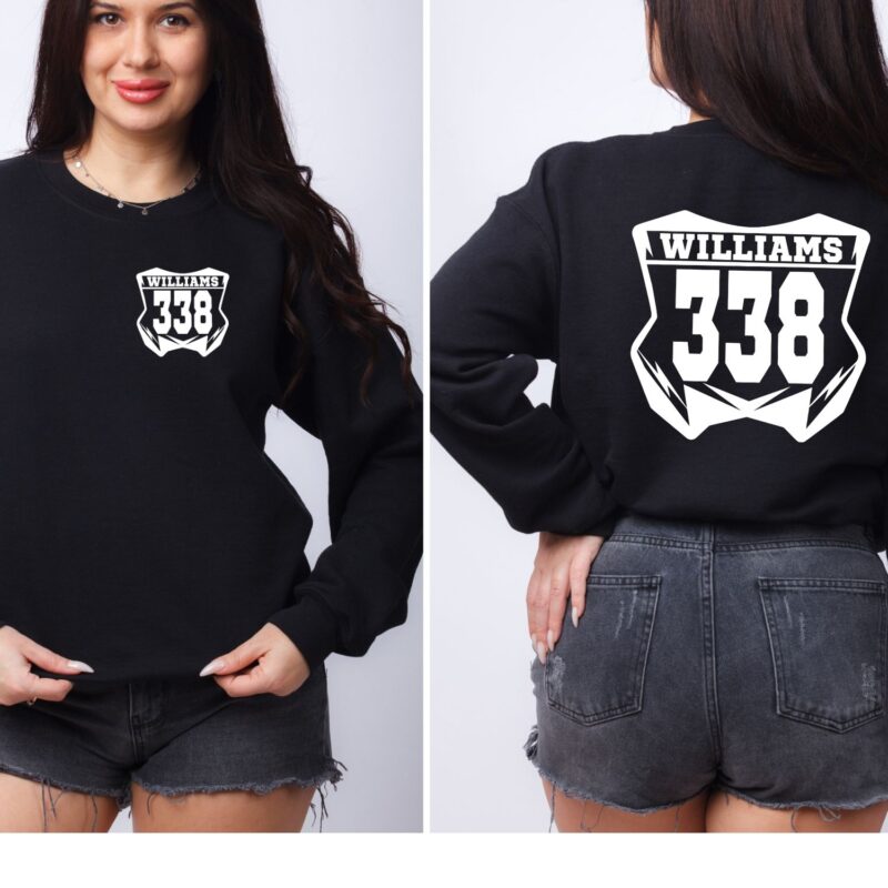Personalized Dirtbike Sweatshirt, Custom Motocross Shirt, Custom Number Shirt, Custom Motorcycle Shirt, Custom Dirt Bike Number Shirt - Image 2