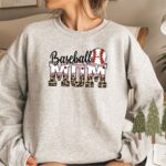 Baseball Mom Shirt, Baseball Gameday Sweatshirt, Baseball Mom Hoodie, Leopard Print Gameday Style - Image 4