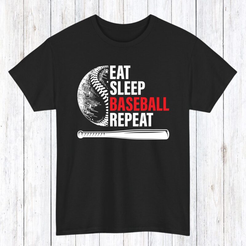 Eat Sleep Baseball Repeat Shirt, Available In T-Shirts And Sweatshirts, Baseball Gameday Shirts, Baseball Gifts (Copy) - Image 6