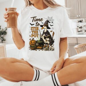 Time to Stir the Pot Goose Halloween Comfort Colors Shirt, Halloween Goose Tee, Funny Halloween Shirt, Silly Goose Halloween, Halloween Gift
