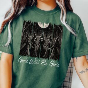 Girls Will Be Girls Comfort Colors Shirt, Witch Graphic Tee, Cute Halloween Shirt, Fall Cozy Tee, Witchy Girl Shirt, Halloween Witchy Shirt
